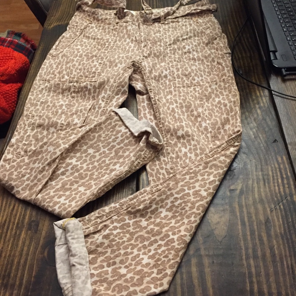 Anthropologie animal print cheetah pants tan 27 - Picture 14 of 16